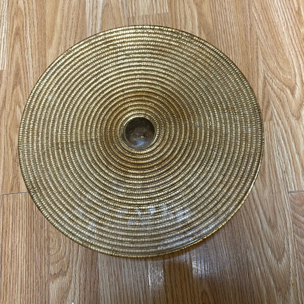 11 Inch Round Gold Glass Pedestal Ready to display 🎂 🧁 or a 🥧 Beautiful